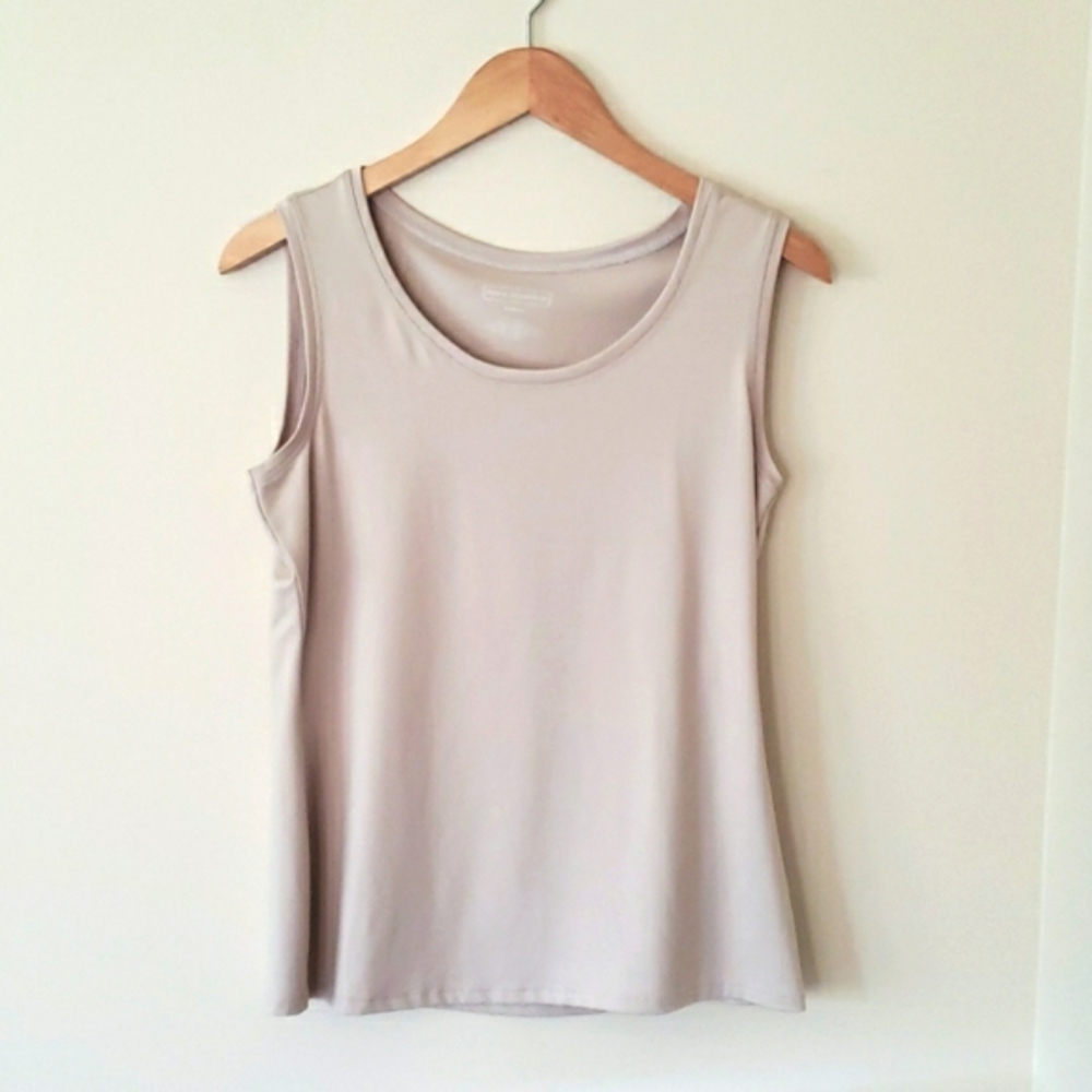 Dana Buchman nylon stretch sleeveless tan top Small